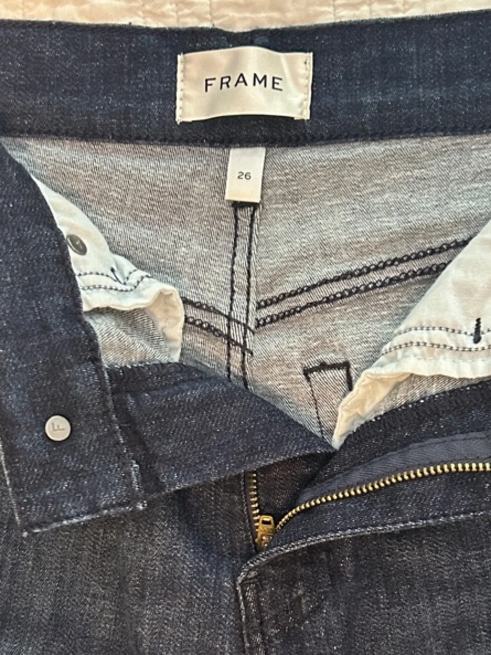 NWT FRAME Le Slim Palazzo High-Rise Wide-Leg Deep Blue Wash Jeans.